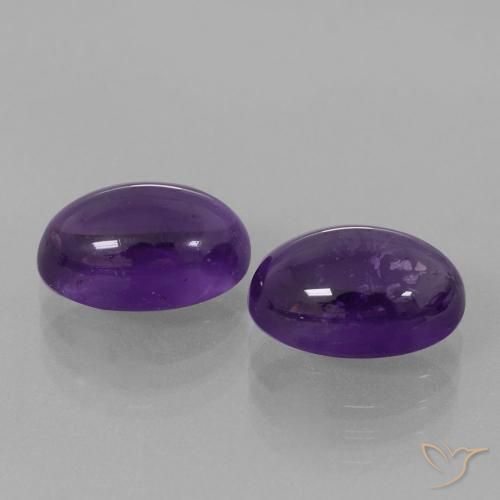 Pedras preciosas de Ametista Violeta médio natural de 8.58 ct, oval, Transparente
