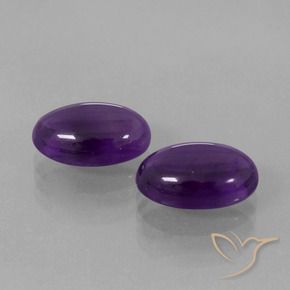 Pedras preciosas de Ametista Violeta escuro natural de 6.49 ct, oval, Transparente