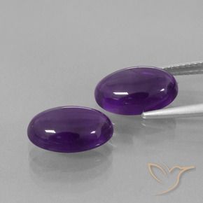 Pedras preciosas de Ametista Violeta escuro natural de 6.49 ct, oval, Transparente