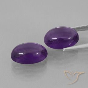 Pedras preciosas de Ametista Violeta médio natural de 7.34 ct, oval, Transparente