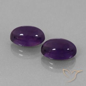 Pedras preciosas de Ametista Violeta escuro natural de 7.80 ct, oval, Transparente