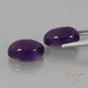 Pedras preciosas de Ametista Violeta escuro natural de 7.80 ct, oval, Transparente