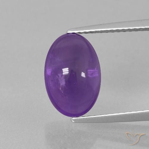 4.11ct Natural Violeta Médio-claro Ametista, oval, Transparente