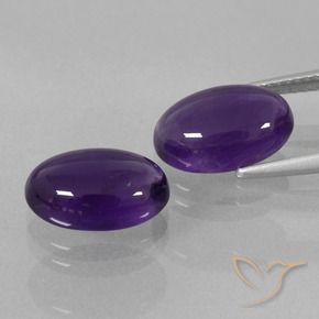 Pedras preciosas de Ametista Violeta médio natural de 6.93 ct, oval, Transparente