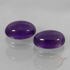 Pedras preciosas de Ametista Violeta médio natural de 7.74 ct, oval, Transparente