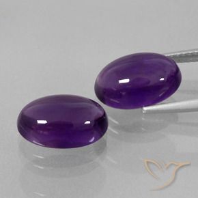 Pedras preciosas de Ametista Violeta médio natural de 7.74 ct, oval, Transparente