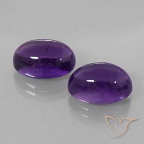 Pedras preciosas de Ametista Violeta médio natural de 8.85 ct, oval, Transparente