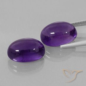Pedras preciosas de Ametista Violeta médio natural de 8.85 ct, oval, Transparente