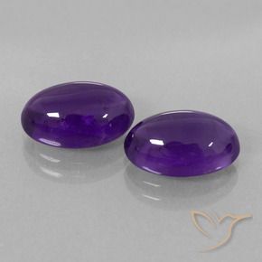 Pedras preciosas de Ametista Violeta médio natural de 6.81 ct, oval, Transparente