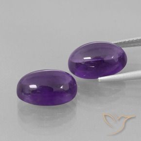 Pedras preciosas de Ametista Violeta médio natural de 8.14 ct, oval, Transparente