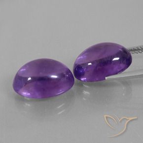 Pedras preciosas de Ametista Violeta Médio-claro natural de 13.78 ct, oval, Transparente