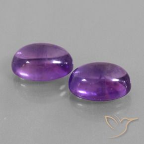 Pedras preciosas de Ametista Violeta médio natural de 12.30 ct, oval, Transparente