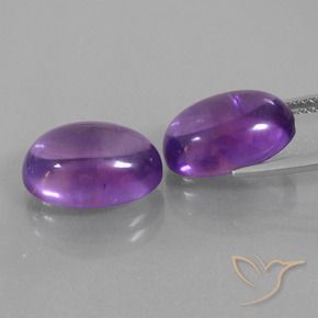 Pedras preciosas de Ametista Violeta médio natural de 12.30 ct, oval, Transparente