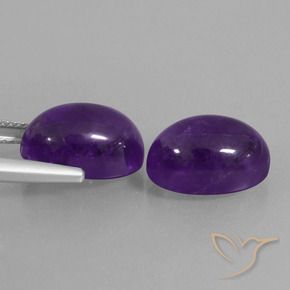 Pedras preciosas de Ametista Violeta médio natural de 12.64 ct, oval, Transparente
