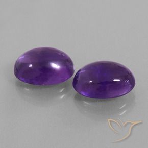 Pedras preciosas de Ametista Violeta médio natural de 12.50 ct, oval, Transparente