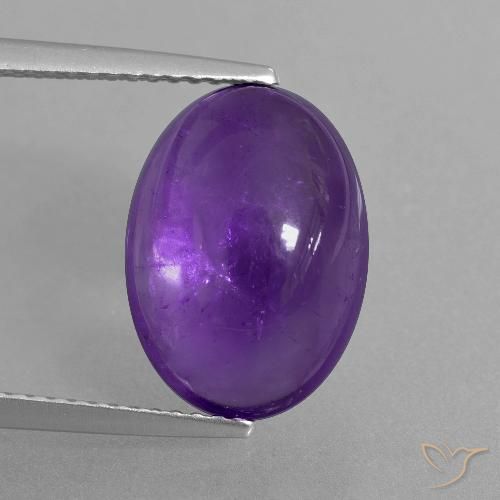 6.23ct Natural Violeta Médio-claro Ametista, oval, Transparente