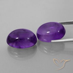 Pedras preciosas de Ametista Violeta médio natural de 13.62 ct, oval, Transparente