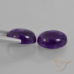 Pedras preciosas de Ametista Violeta médio natural de 12.94 ct, oval, Transparente