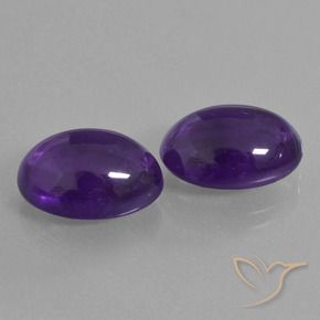 Pedras preciosas de Ametista Violeta Profundo natural de 11.97 ct, oval, Transparente