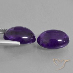 Pedras preciosas de Ametista Violeta Profundo natural de 11.97 ct, oval, Transparente