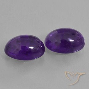 Pedras preciosas de Ametista Violeta médio natural de 13.30 ct, oval, Transparente