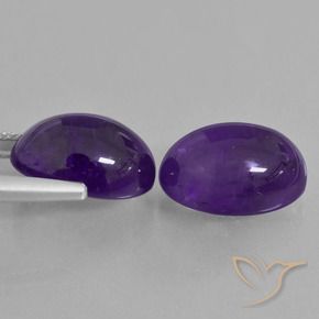 Pedras preciosas de Ametista Violeta médio natural de 13.30 ct, oval, Transparente
