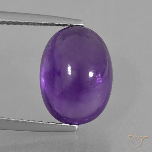 6.87ct Natural Violeta Médio-claro Ametista, oval, Transparente