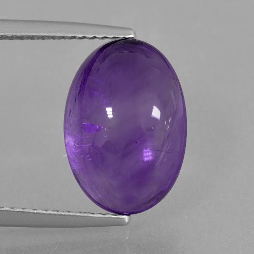 Ametista violeta natural 6,59ct, corte oval, transparente