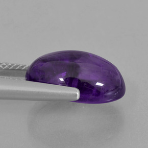 Ametista violeta natural 6,59ct, corte oval, transparente