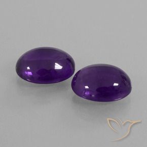 Pedras preciosas de Ametista Violeta médio natural de 6.76 ct, oval, Transparente
