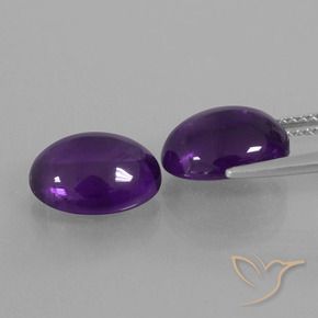 Pedras preciosas de Ametista Violeta médio natural de 6.76 ct, oval, Transparente