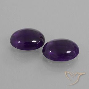 Pedras preciosas de Ametista Violeta escuro natural de 6.01 ct, oval, Transparente