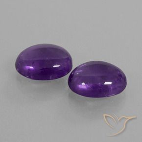 Pedras preciosas de Ametista Violeta médio natural de 6.62 ct, oval, Transparente