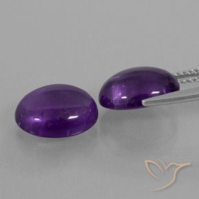 Pedras preciosas de Ametista Violeta médio natural de 6.62 ct, oval, Transparente