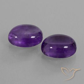 Pedras preciosas de Ametista Violeta médio natural de 7.88 ct, oval, Transparente