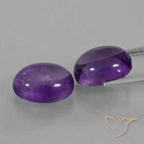 Pedras preciosas de Ametista Violeta médio natural de 7.88 ct, oval, Transparente