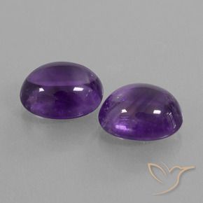 Pedras preciosas de Ametista Violeta médio natural de 7.69 ct, oval, Transparente