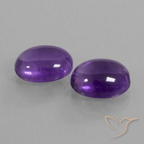 Pedras preciosas de Ametista Violeta médio natural de 7.01 ct, oval, Transparente