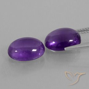 Pedras preciosas de Ametista Violeta médio natural de 7.01 ct, oval, Transparente