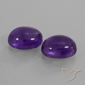 Pedras preciosas de Ametista Violeta médio natural de 7.69 ct, oval, Transparente