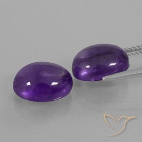 Pedras preciosas de Ametista Violeta médio natural de 7.69 ct, oval, Transparente