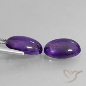 Pedras preciosas de Ametista Violeta médio natural de 11.00 ct, oval, Transparente