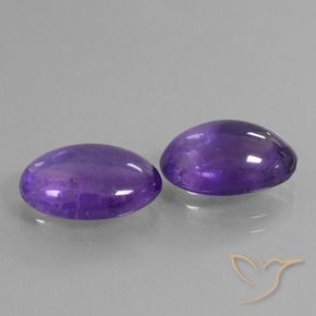Pedras preciosas de Ametista Violeta médio natural de 9.92 ct, oval, Transparente