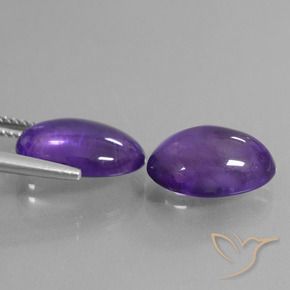 Pedras preciosas de Ametista Violeta médio natural de 9.92 ct, oval, Transparente