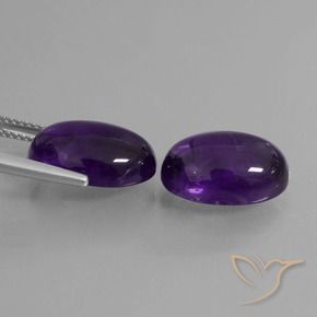 Pedras preciosas de Ametista Violeta médio natural de 12.63 ct, oval, Transparente