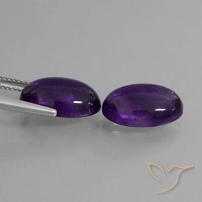 Pedras preciosas de Ametista Violeta Profundo natural de 11.20 ct, oval, Transparente