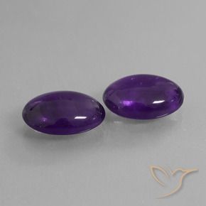 Pedras preciosas de Ametista Violeta médio natural de 10.19 ct, oval, Transparente
