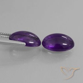 Pedras preciosas de Ametista Violeta médio natural de 10.17 ct, oval, Transparente