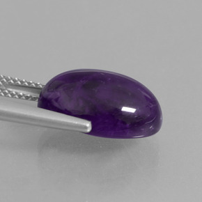 Ametista Violeta Profundo Natural 7,06ct, Corte Oval, Transparente