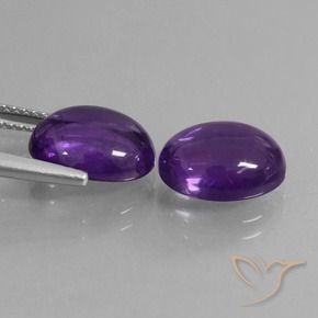 Pedras preciosas de Ametista Violeta Profundo natural de 6.73 ct, oval, Transparente